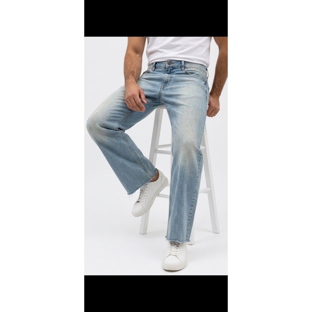 Vintage Lucky Brand Santa Fe Men Jeans 36 Raw Hem Made In USA Blue Denim M1035